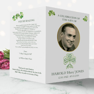 Irish Catholic funeral program, memorial (paper)  Flyer