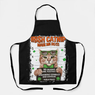 Irish Catnip St Patrick's Day Shamrock Cat Apron