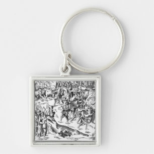 Irish Cattle Raid on an English Plantation Key Ring