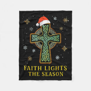 Irish Celtic Cross Knot Christian Faith Santa Hat  Fleece Blanket