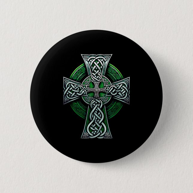 Irish Celtic Cross Knot Christian Holy Trinity Sco 6 Cm Round Badge (Front)