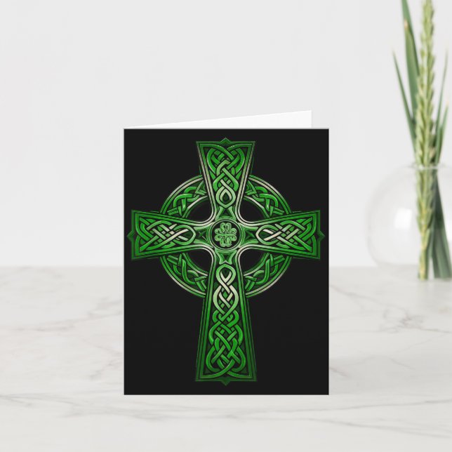 Irish Celtic Cross Knot Christian Holy Trinity Sco Card (Front)