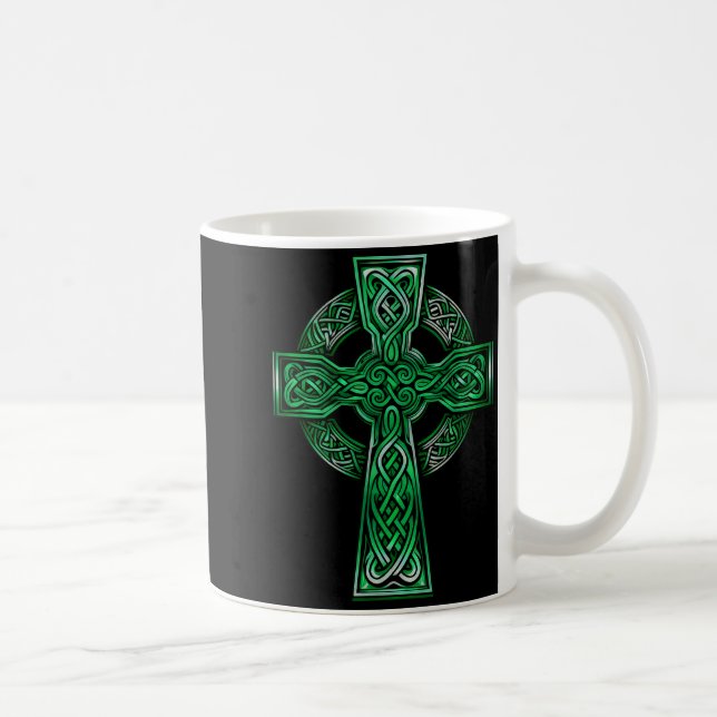 Irish Celtic Cross Knot Christian Holy Trinity Sco Coffee Mug (Right)
