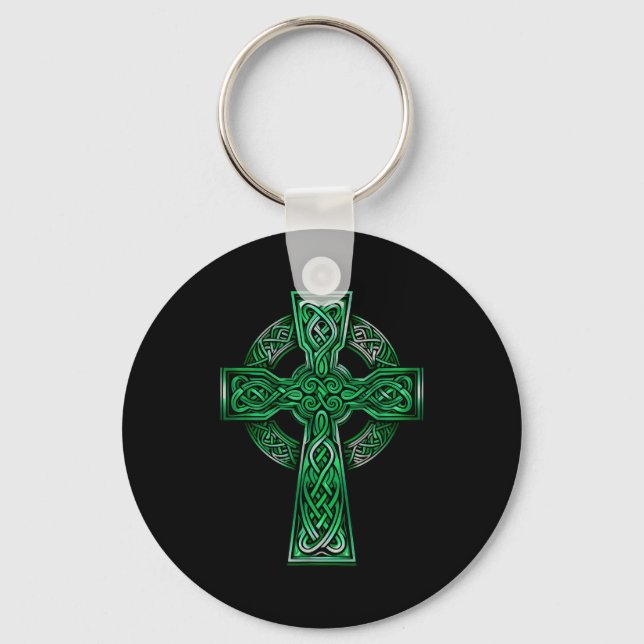 Irish Celtic Cross Knot Christian Holy Trinity Sco Key Ring (Front)