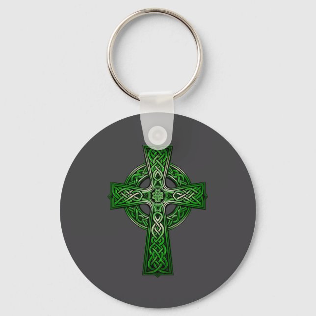 Irish Celtic Cross Knot Christian Holy Trinity Sco Key Ring (Front)