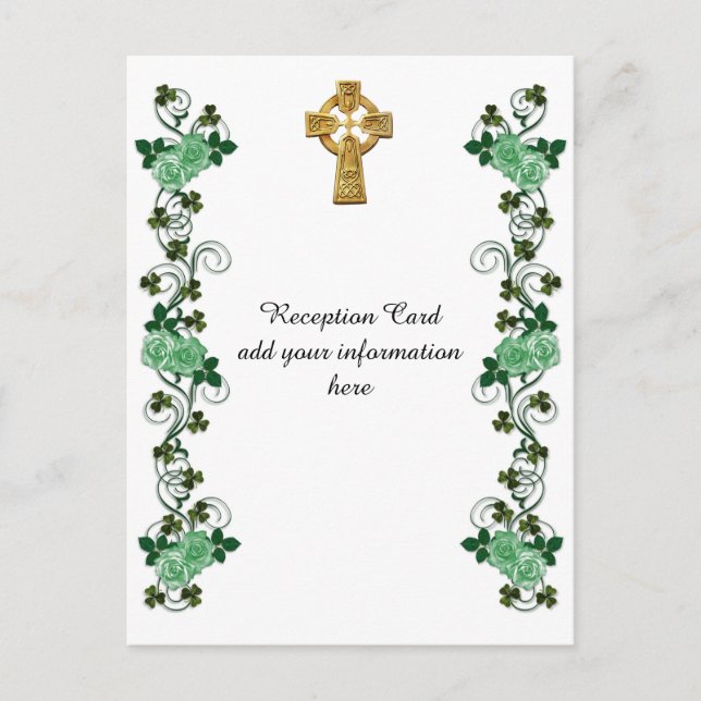 Irish Celtic Cross reception card (Front)