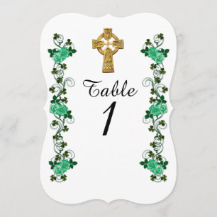Irish Celtic Cross table number card