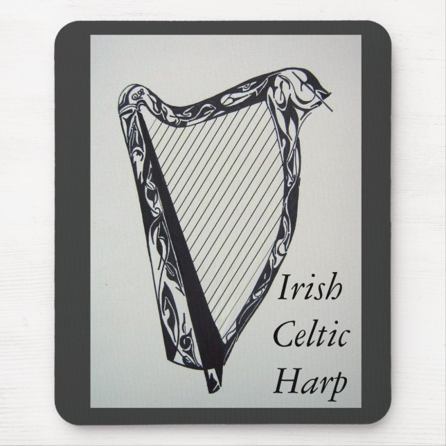 Irish Celtic Harp Mouse Mat (Front)