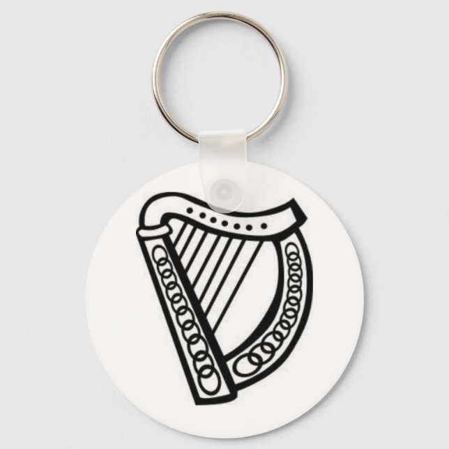 Irish/Celtic Harp Symbol of Irleand Key Ring (Front)