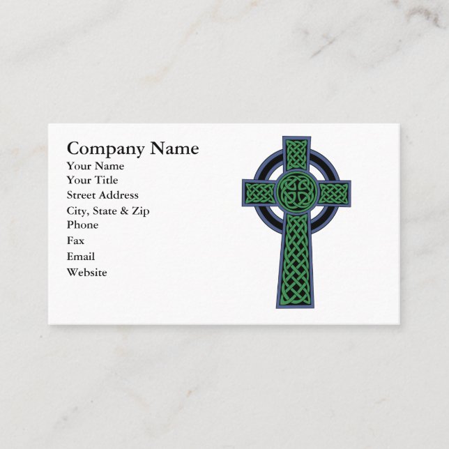 Irish Celtic Knot Cross Business Card (Front)