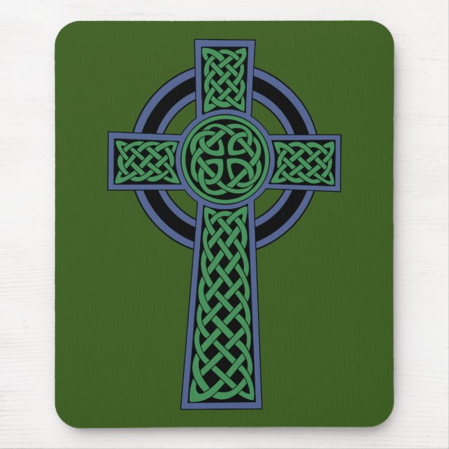 Irish Celtic Knot Cross Mouse Mat (Front)