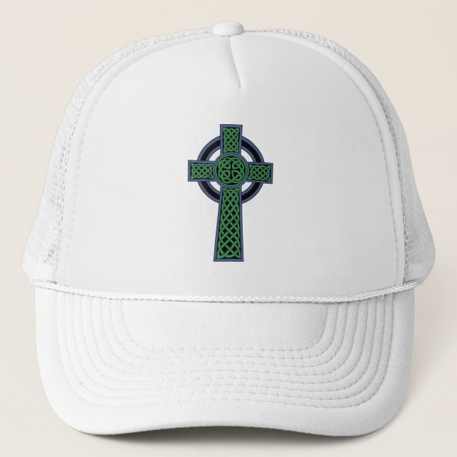 Irish Celtic Knot Cross Trucker Hat (Front)