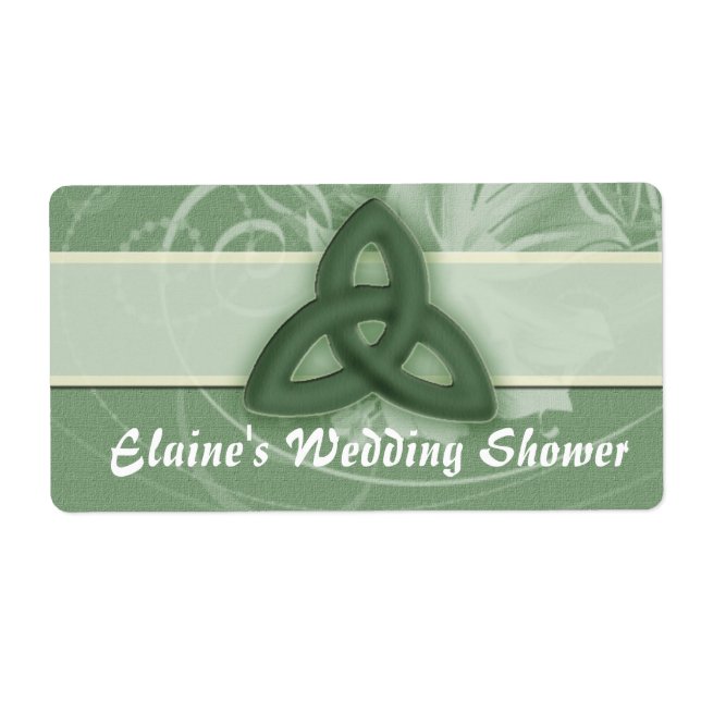 Irish Celtic Knot Label for wedding shower (Front)