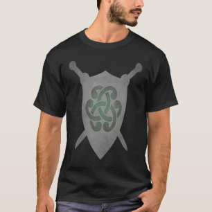 Irish Celtic Knot Medieval Heraldry Swords Shield T-Shirt