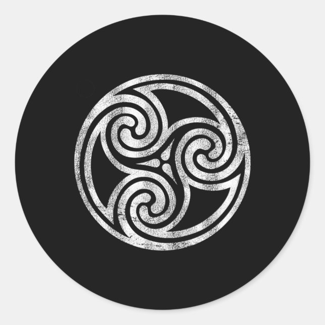 Irish Celtic Knot Newgrange Ireland Spiral Triskel Classic Round Sticker (Front)