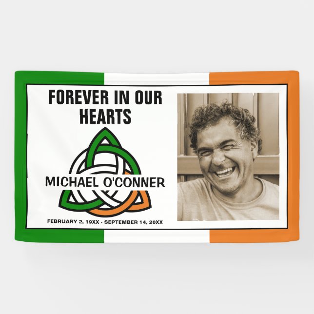 Irish Celtic Knot Photo Memorial Banner (Horizontal)