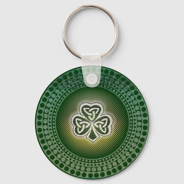 Irish celtic shamrocks keychains & keyrings (Front)