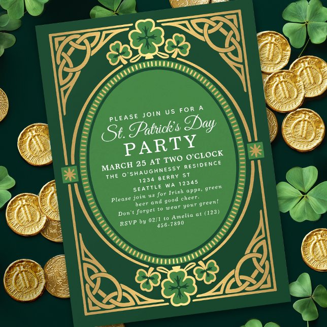 Irish Celtic St. Patrick's Day Party Invitation (Creator Uploaded)
