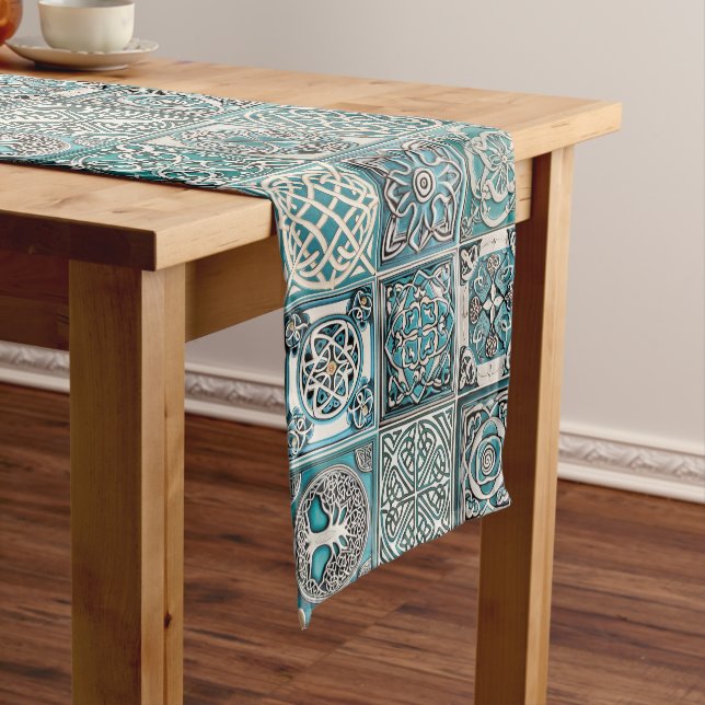 Irish Celtic Tiles Short Table Runner (In Situ)