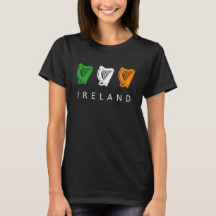Irish Celtic Triple Harp Medieval Emblem of Irelan T-Shirt