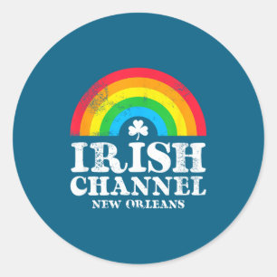 Irish Channel New Orleans Vintage St Patrick's Day Classic Round Sticker