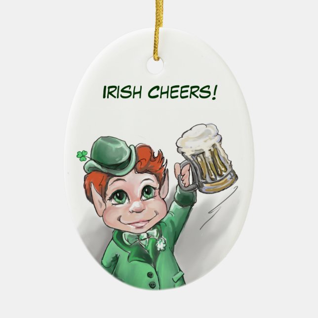 Irish Cheers! Portrait Oval Ornament (Front)