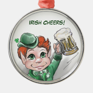 Irish Cheers! Portrait Premium Round Ornament