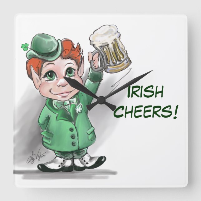 Irish Cheers! Square Wall Clock (Front)