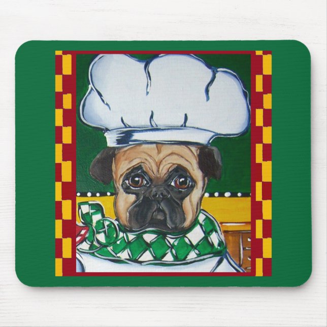 Irish Chef Pug Mouse Mat (Front)