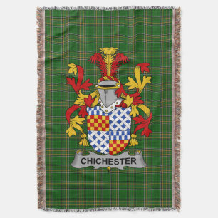  Irish Chichester Coat of Arms Family Crest Irelan Throw Blanket