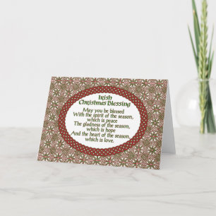 Irish Christmas Blessing, Red Green Celtic Holiday Card
