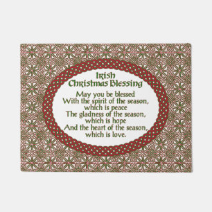 Irish Christmas Blessing, Red Green Celtic Holiday Doormat