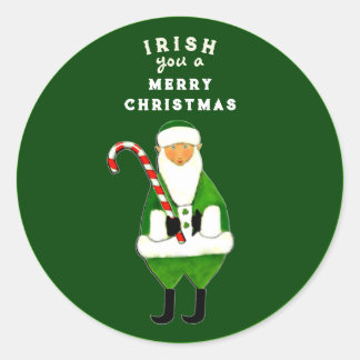 Irish Christmas Classic Round Sticker