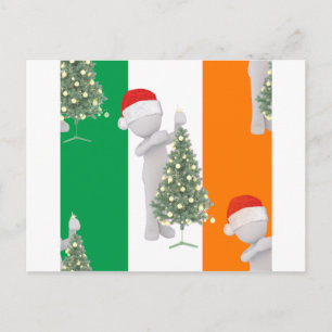 irish christmas holiday postcard