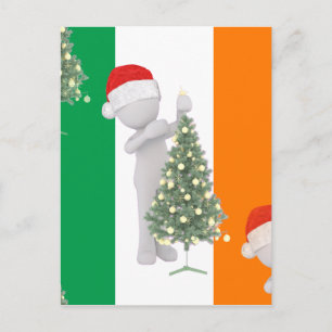 irish christmas holiday postcard