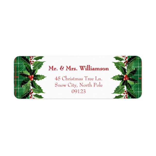 Irish Christmas Plaid and Holly | Green Return (Front)