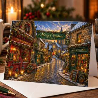Irish Christmas Village Ireland Christmas Holiday Card