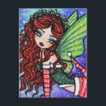 Irish Christmas Winter Snowflake Fairy Fantasy Gir Holiday Postcard<br><div class="desc">This postcard was designed and created featuring the original,  hand-painted Fantasy Art of Hannah Lynn. To learn more about the artist,  go to hannanhlynnart.com.</div>