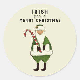 Irish Christmas Wish Classic Round Sticker