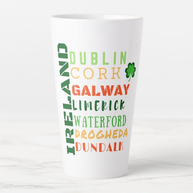 Irish Cities Subway Art   Latte Mug (Front)