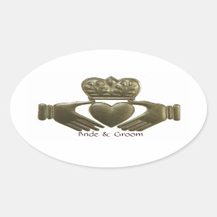 Irish Claddagh Oval Gold Wedding Seals