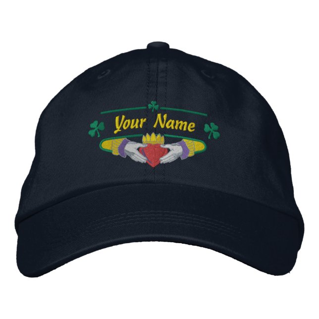 Irish Claddagh Personalised Embroidered Hat (Front)