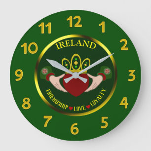 Irish Claddagh Personalised Large Clock