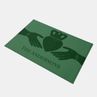 Irish Claddagh Ring Graphic Green Personalised