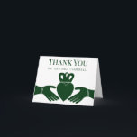 Irish Claddagh Ring Simple Graphic Green Wedding Card<br><div class="desc">These wedding thank you cards have a simple hand drawn style illustration of an Irish claddagh heart traditionally found on claddagh rings. The graphic is in a dark hunter or forest green set against a white background</div>