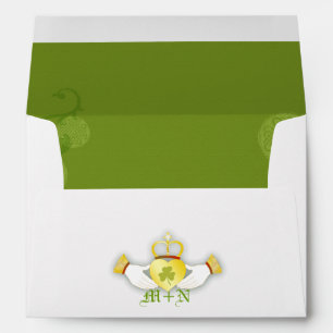 Irish Claddagh Ring Wedding Pre Addressed Envelopes