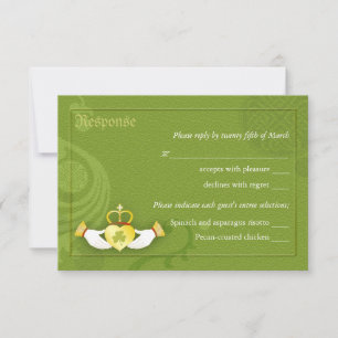 Irish Claddagh Ring Wedding RSVP Meal Choice