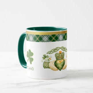 Irish Claddagh & Tartan Personalised Mug