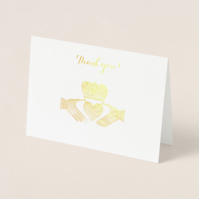 Irish Claddagh Thank you note Foil Card (Front)
