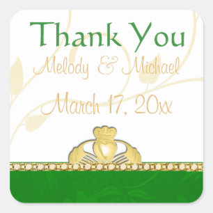 Irish Claddagh Wedding Thank You Stickers